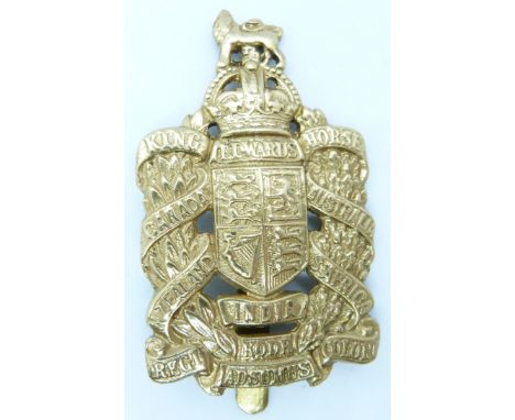 British Army King Edward's Horse metal cap badge