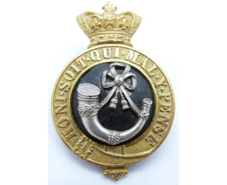 British Army Shropshire Regiment officer's Puggaree badge