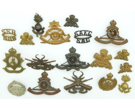 Eighteen South Africa Army Artillery, Engineers, Tank Corps etc metal badges&nbsp;