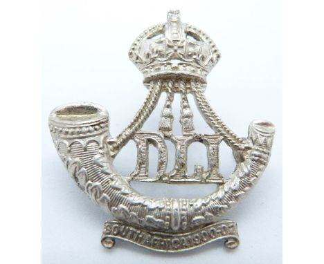 British Army Durham Light Infantry officer's Volunteers cap badge