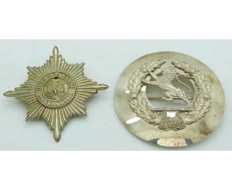 British Army Scots Guards and London Scottish piper's badges