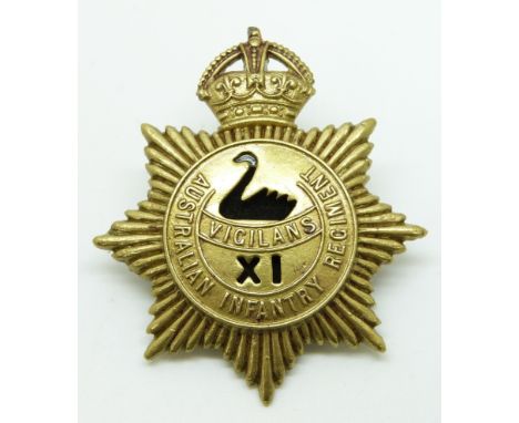 Australian Army 11th Australian Infantry Regiment metal hat badge