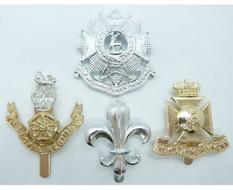 Four British Army Infantry The Loyal Regiment, Manchester Regiment, Bedfordshire and Hertfordshire Regiment and Wiltshire Reg