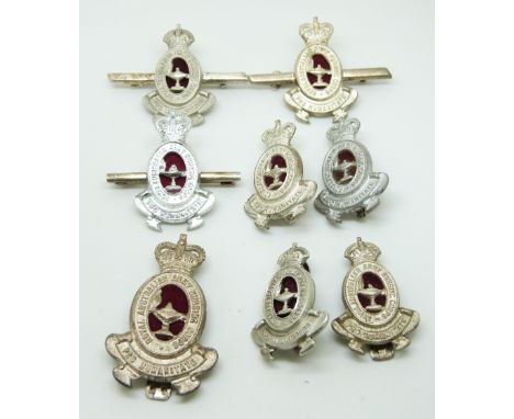 Eight Australian Army Royal Australian Army Nursing Corps badges including one with maker's mark Stokes to slider