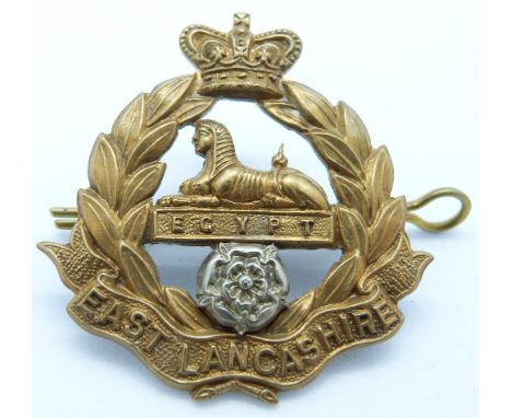 British Army East Lancashire Militia other ranks metal cap badge