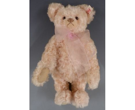 Steiff Original Musical Teddy Bear 'Candle in the Wind' 661624, with pink mohair, button to ear, tags and certificate, 32cm t