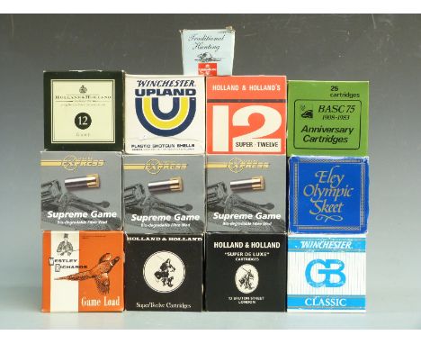 Two-hundred-and-ninety-five 12 bore shotgun cartridges including Holland &amp; Holland, Winchester, Lyalvale Express, Eley et