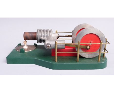 Solar Engines of Phoenix Arizona live steam stationary horizontal two cylinder engine, 19cm long.&nbsp;