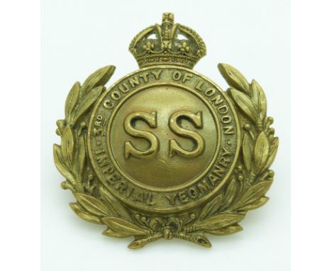 British Army Sharpshooters Imperial Yeomanry metal cap badge
