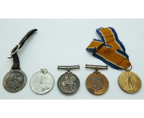 British Army WWI and later medal trio comprising 1914-18 War Medal, Victory Medal and&nbsp;Territorial Force War Medal&nbsp;n
