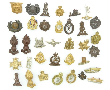 Small collection of British Army&nbsp;metal badges including Royal Marines, Royal Engineers, Ordnance Corps, Army Service Cor