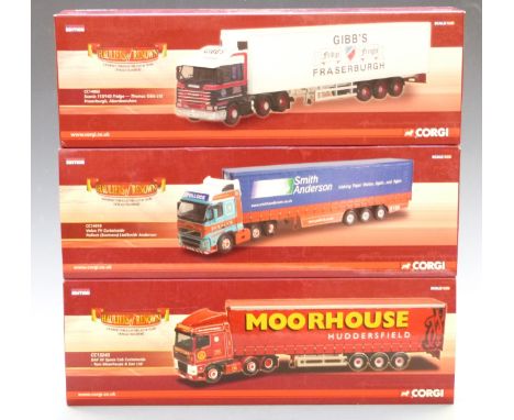 Three Corgi Hauliers of Renown 1:50 scale limited edition diecast model lorries Tom Moorhouse &amp; Son Ltd CC13243, Pollock 