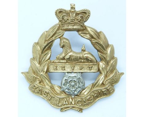 British Army East Lancashire Militia other ranks metal cap badge