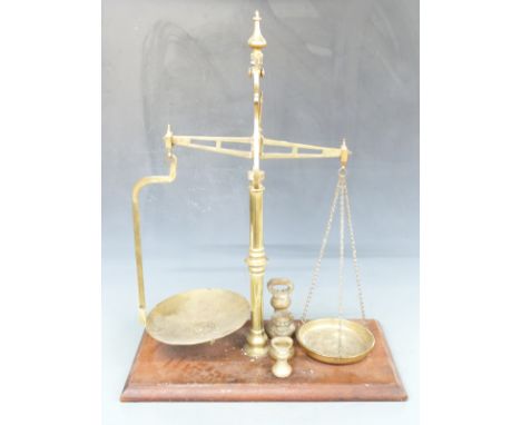 Set of Parnall &amp; Son, Bristol banking or shop scales, height 79cm&nbsp;