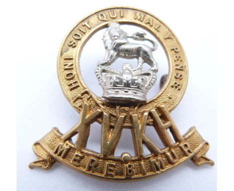 British Army 15th (The King's) Hussars other ranks Victorian cap badge