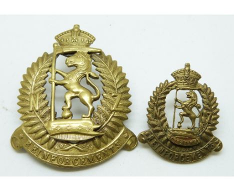 New Zealand Army WWI Rifle Brigade Reinforcements metal badges