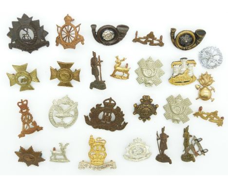 Small collection of British Army&nbsp;metal badges including New Zealand Regiments, King's Own Yorkshire Light Infantry, Nort