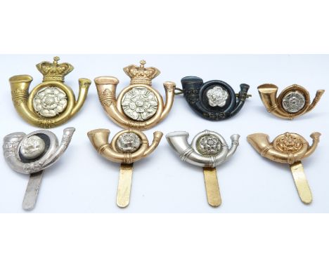 Eight British Army King's Own Yorkshire Light Infantry 'Smasher' badges