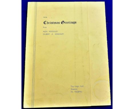 Alexander Keighley Christmas Card with a print 'The firmament on high' inside. Signed in pencil by the artist dated around 19