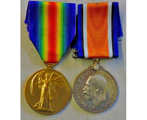 British WWI BWM Suffolk Regiment Casualty Pair, 40889 Pte J. Merchant 2nd Suffolk's KIA 18/6/1917 Remembered on the Arras Mem