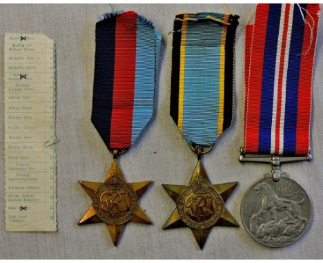 British WWII Air Crew Europe Trio (a copy air Crew Europe) with a 1939 - 45 Star and 1930 - 45 Medal. A fair representation f