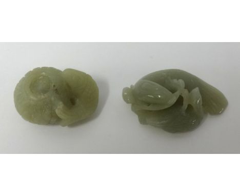Two modern carved jade carvings.