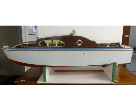 A large remote control model boat 'Sea Queen' with controls etc.