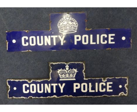 Two 'County Police' enamel signs.