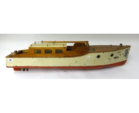 A 1930/40's model cabin boat 'Titanium'.