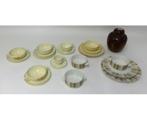 Various 1920/30's chinaware's, Carlton Ware, Suzie Cooper, Poole and Midwinter.