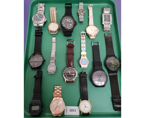 SELECTION OF LADIES AND GENTLEMEN'S WRISTWATCHESincluding Citizen Eco-Drive, Casio, Emporio Armani, Fossil, Swatch, Sami, Lip