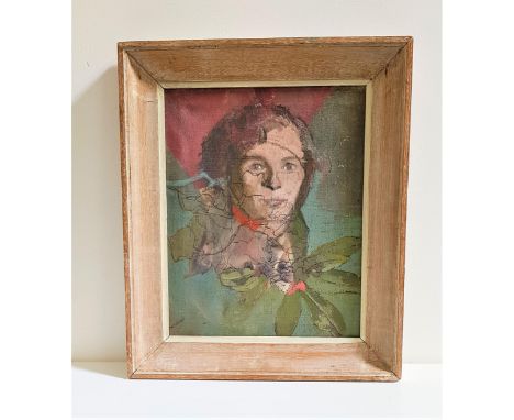 BRITISH SCHOOLAbstract portrait of a gentleman, oil on canvas, 47.5cm x 38cm 