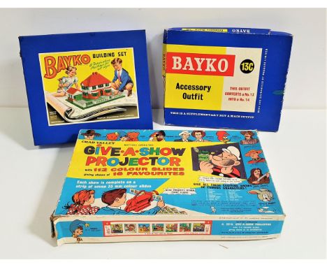 CHAD VALLEY GIVE A SHOW PROJECTORboxed with a projector and sixteen slides, together with a Bayko building set and a Bayko Ac