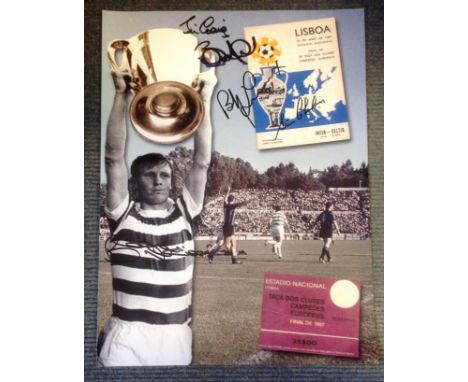 Celtic 1967 Lisbon Lions Signed 12x16 Montage Photo Includes Billy Mcneill, Jim Craig, Bertie Auld, Bobby Lennox &amp; Stevie