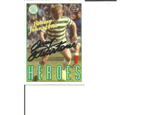 Jimmy Johnstone (1944-2006) Signed Celtic Heroes Trading Card. Good Condition. All autographs come with a Certificate of Auth