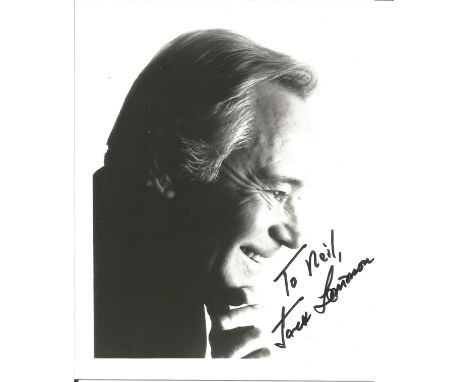 Jack Lemmon signed 5x4 black and white photo dedicated. John Uhler Lemmon III, February 8, 1925 - June 27, 2001, was an Ameri