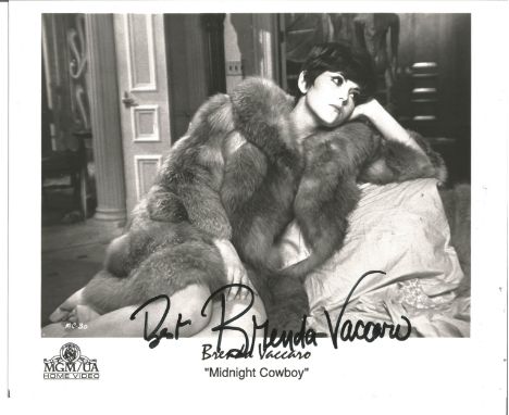 Brenda Vaccaro signed 10x8 black and white photo pictured from the 1969 movie Midnight Cowboy. Brenda Buell Vaccaro, born Nov