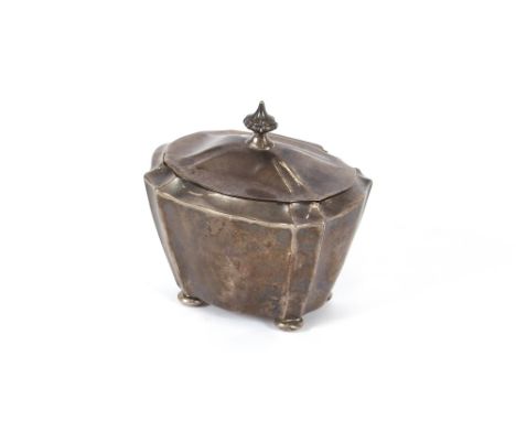 A small late Victorian silver tea caddy, by Carrington &amp; Co., Regent Street, London, 8cm long x 8cm high, London 1898