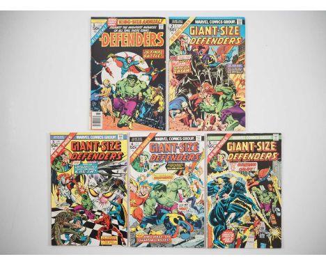 DEFENDERS ANNUAL #1 + GIANT-SIZE DEFENDERS #2, 3, 4, 5 (5 in Lot) - (1974/1976 - MARVEL) - Includes the first appearance of K