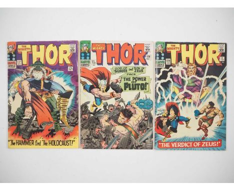 THOR #127, 128, 129 (3 in Lot) - (1966 - MARVEL - US &amp; UK Price Variant) - Includes the first appearances of Pluto, Hippo