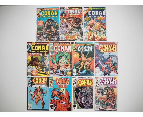 CONAN THE BARBARIAN ANNUALS #1, 2, 3, 4, 5, 6, 7, 8, 9, 10, 11 (11 in Lot) - (1973/1986 - MARVEL) - Includes the first full a