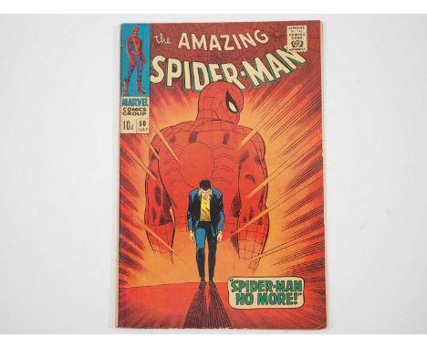 AMAZING SPIDER-MAN #50 - (1967 - MARVEL - UK Price Variant) - RED HOT KEY Book &amp; Character + With Kingpin (played by Vinc