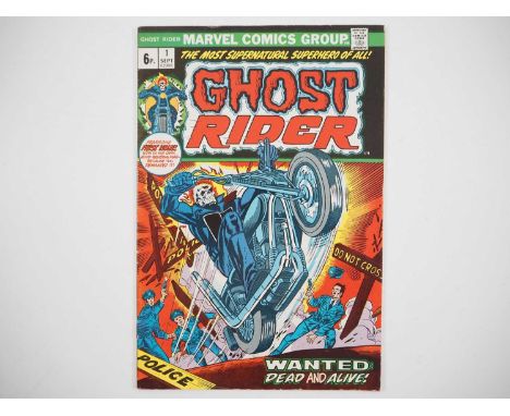 GHOST RIDER #1 (1973 - MARVEL - UK Price Variant) First solo-title for Ghost Rider + Cameo first appearance of Daimon Hellstr