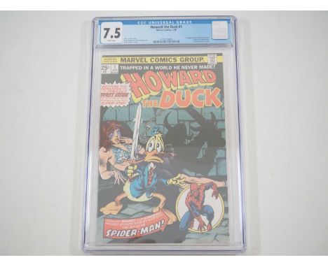 HOWARD THE DUCK #1 (1976 - MARVEL) - GRADED 7.5 (VF-) by CGC - First solo title featuring Howard the Duck + the first appeara