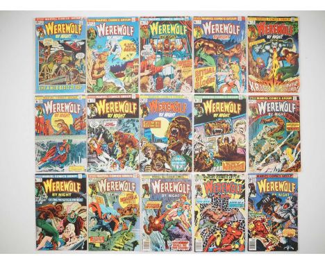 WEREWOLF BY NIGHT #2, 5, 6, 7, 8, 9, 10, 11, 12, 13, 14, 15, 41, 42, 43 (15 in Lot) - (1972/1977 - MARVEL - US &amp; UK Price