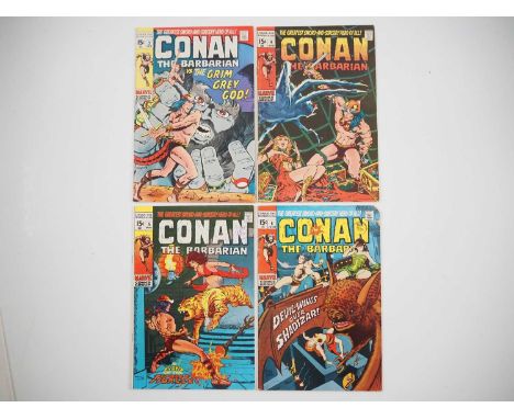 CONAN THE BARBARIAN #3, 4, 5, 6 - (4 in Lot) - (1970 - MARVEL) - Includes the first appearance of Borri, the Grey God and the