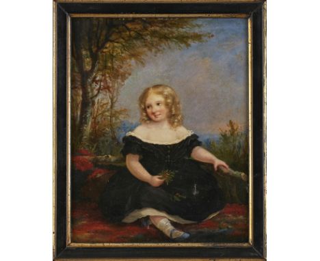 Gemälde Bildnismaler 19. Jh."Portrait der Louisa Susan Marlborough Heron-Maxwel, Lady Susan Walker (1840-1920)" 1844 verso be