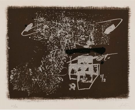 Lithografie Antoni Tàpies1923 Barcelona - 2012 Barcelona "o. T." u. re. sign. Tapies Exemplar 20/90, 39 x 51 cm (Darstellung)