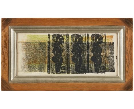 Farbholzschnitt Gerhard Altenbourg1926 Rödichen-Schnepfenthal - 1989 Meißen "Die schöne Gärtnerin (auf meine Art) in Vorfrühl