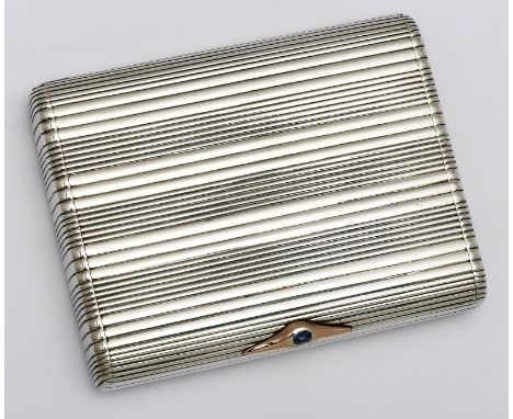 Zigaretten-Etui, Art Deco,St. Petersburg 1929. 875er Silber, innen vergoldet. Beschaumarke f. 1927-'58 (f. St. Petersburg/ Le
